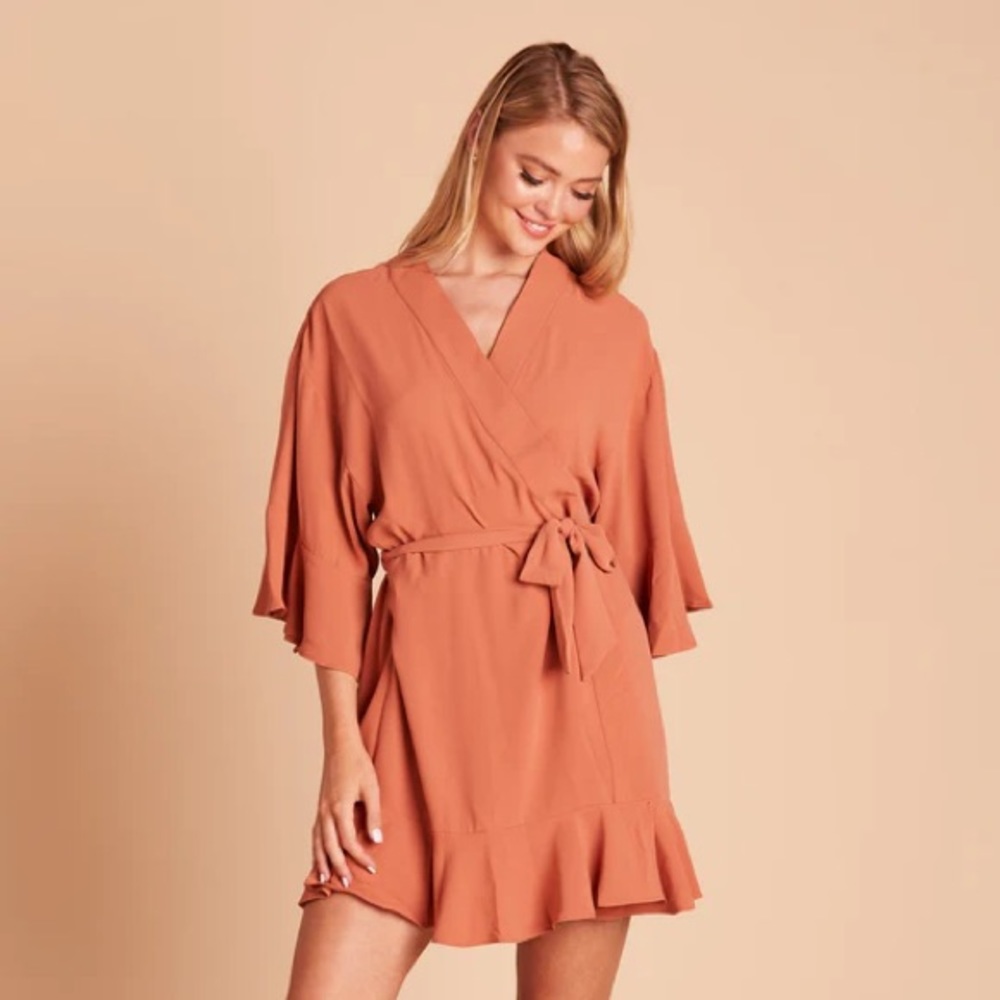 RUFFLE ROBE - TERRACOTTA